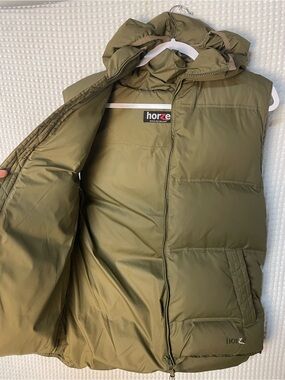 HORZE Austen Women’s Down Puffer Vest Jacket, Hood, Equestrian Brand, Size S